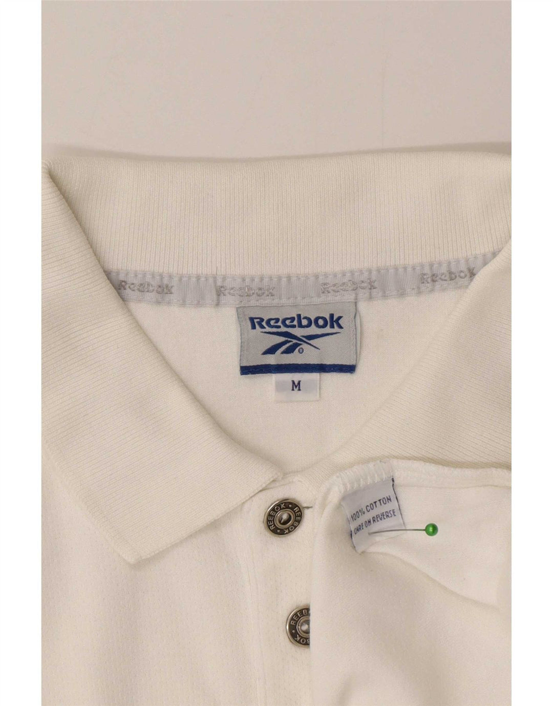 Polo Reebok Hombre Mediano Blanco Algodón