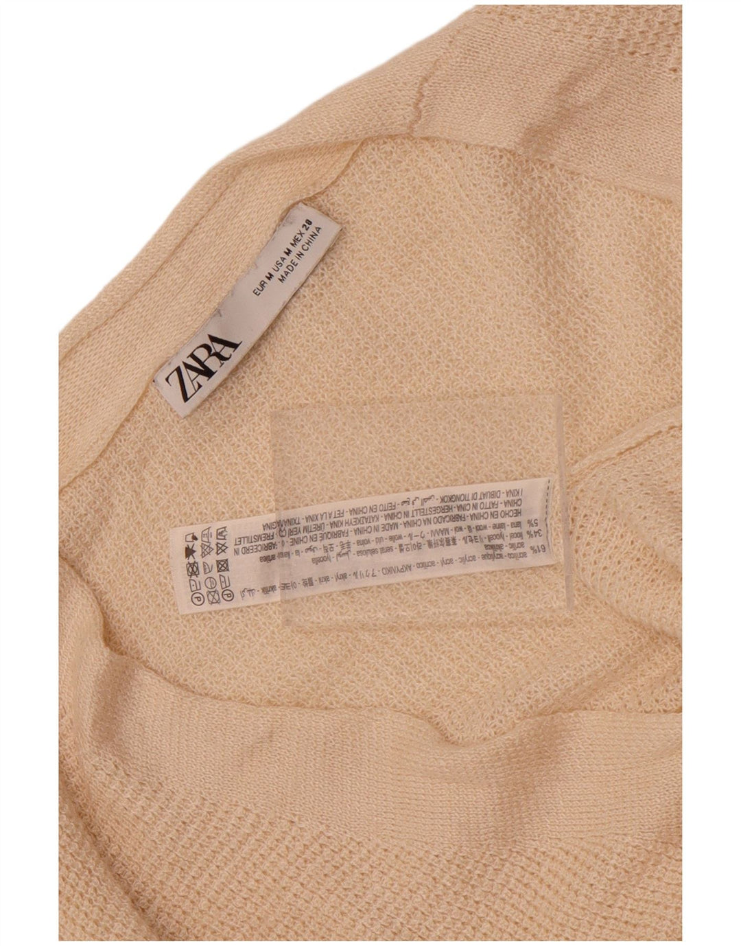 Zara Suéter tipo cárdigan extragrande con manga 3/4 para mujer UK 40 Medium Off White