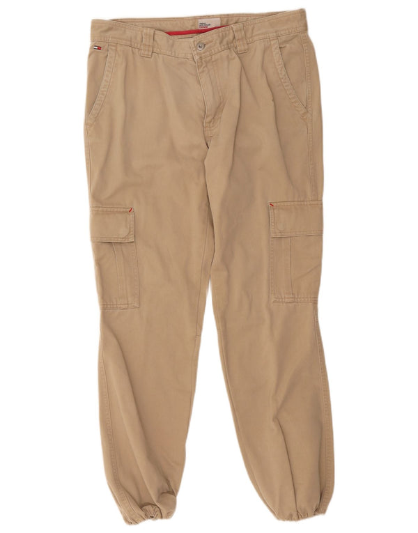 Tommy Hilfiger Hombre Joggers Cargo Pantalones W30 L32 Beige