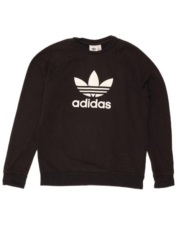Adidas Hombre Sudadera Gráfica Jumper Medium Negro Algodón