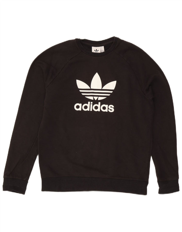 Adidas Hombre Sudadera Gráfica Jumper Medium Negro Algodón