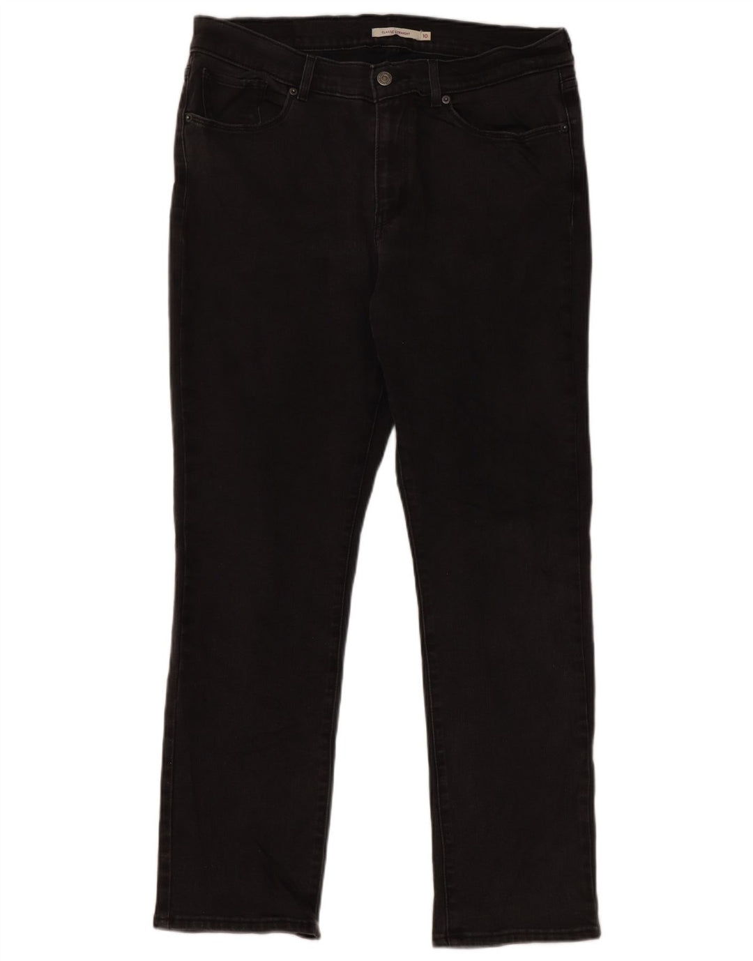 Levi's Classics - Vaqueros rectos para mujer, ajuste clásico, talla 10, talla grande, W30 L30, color negro