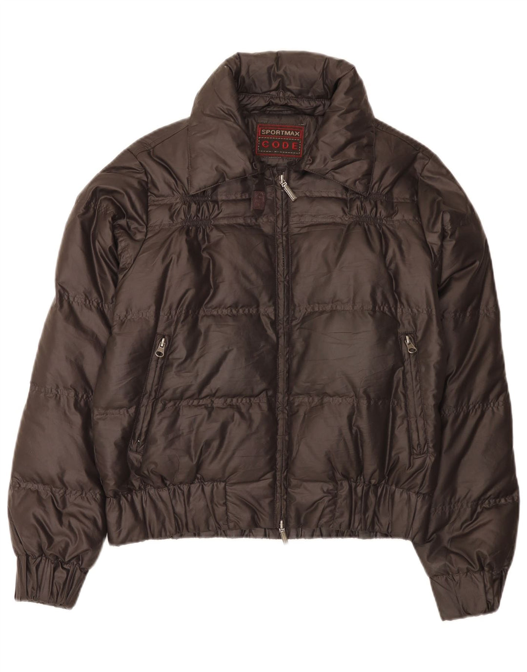 Sportmax Chaqueta Acolchada Extragrande para Mujer UK 10 Small Marrón Poliéster