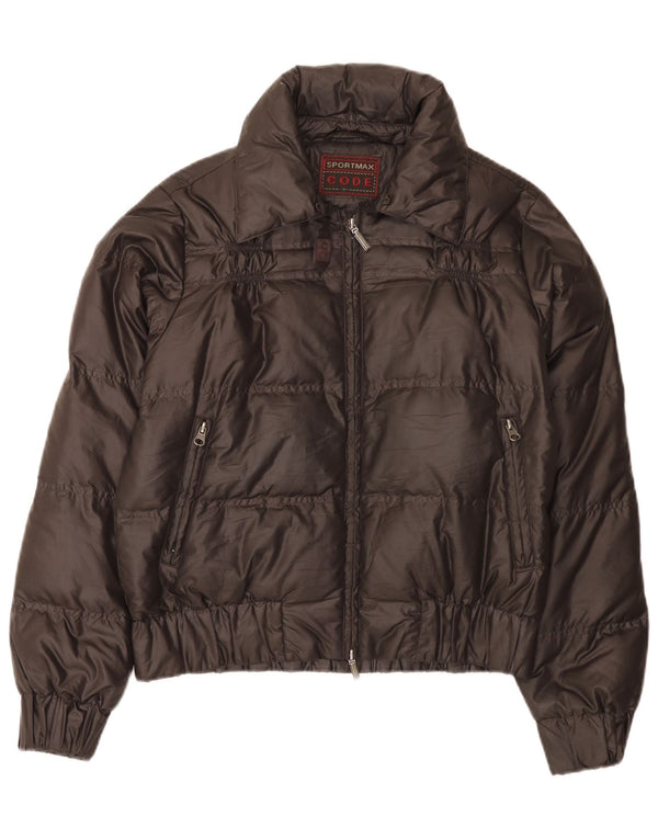 Sportmax Chaqueta Acolchada Extragrande para Mujer UK 10 Small Marrón Poliéster