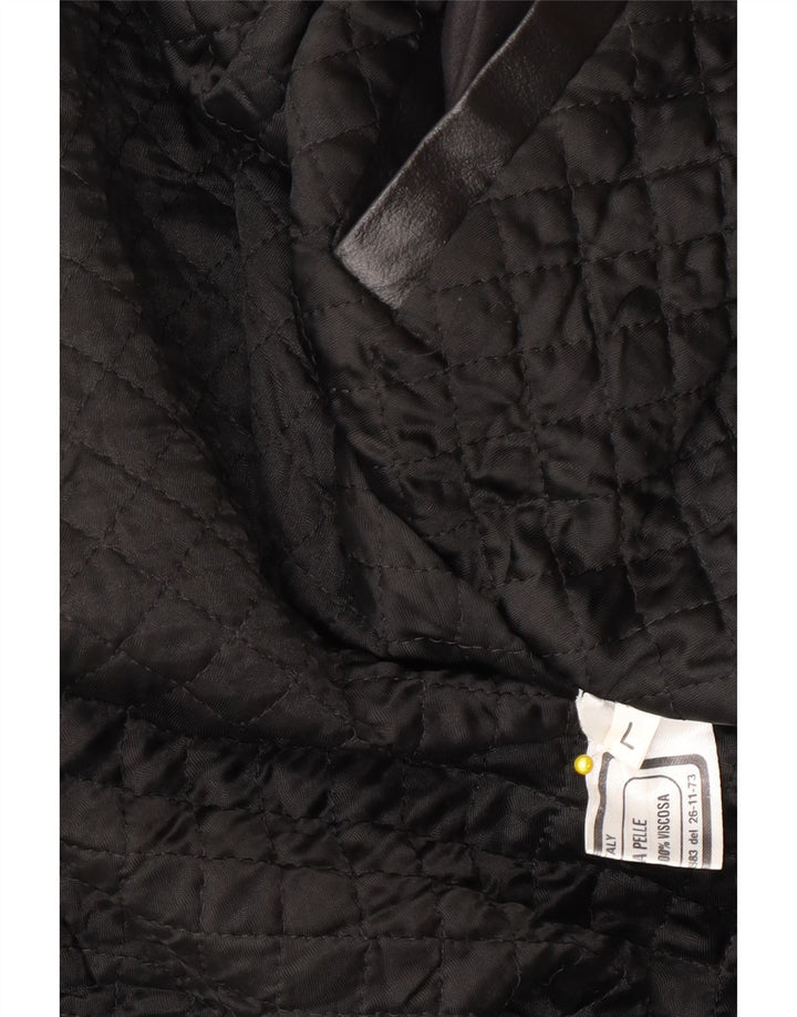 Vintage chaqueta de cuero para hombre Reino Unido 40 cuero negro grande
