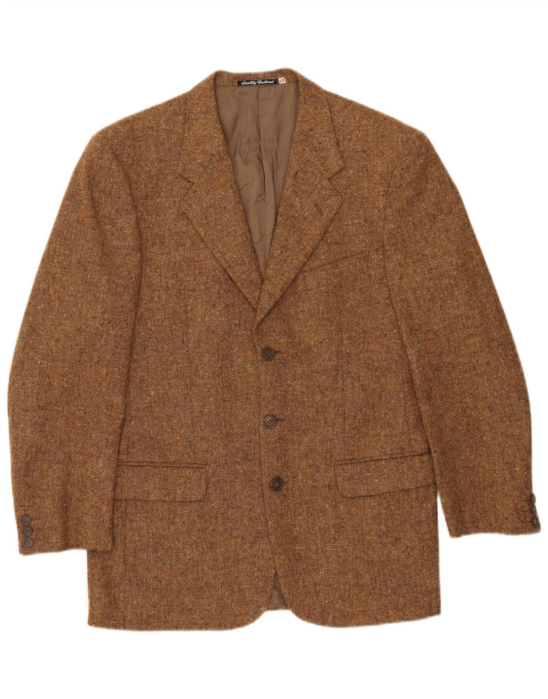Vintage hombres 3 botones Blazer chaqueta IT 49 marrón medio moteado