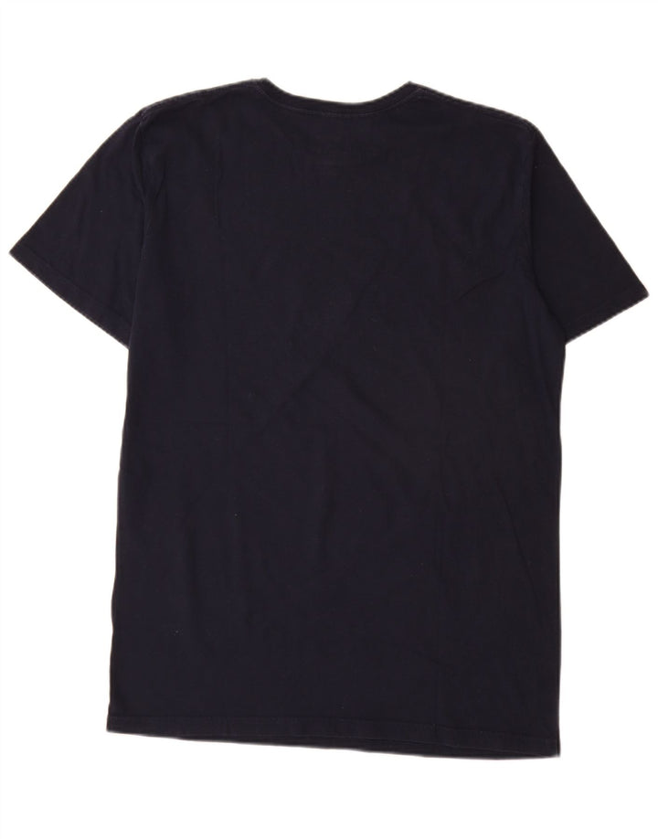 Quiksilver Camiseta con gráfico de ajuste regular para hombre Top mediano de algodón azul marino