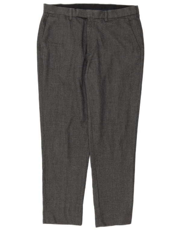 Marks & Spencer Pantalón de traje a medida para hombre W34 L28 Poliéster gris