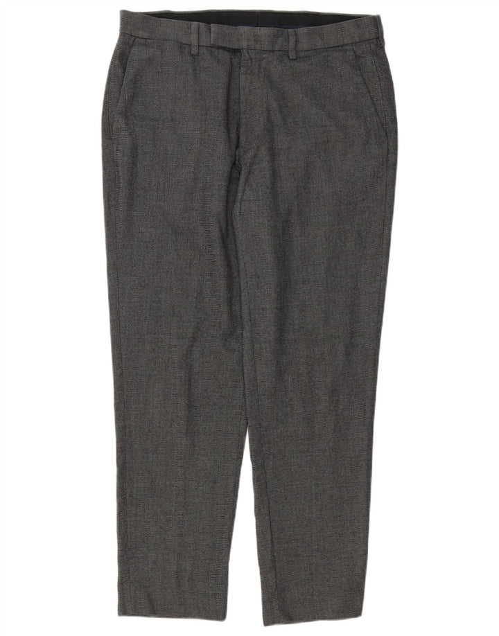 Marks & Spencer Pantalón de traje a medida para hombre W34 L28 Poliéster gris