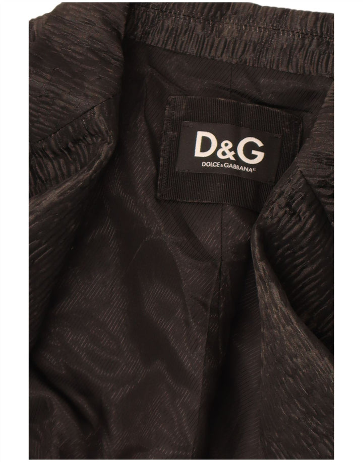 Dolce & Gabbana Chaqueta Blazer De 2 Botones Para Mujer IT 42 Poliéster Negro Mediano