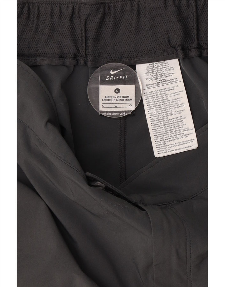 NIKE Pantalones cortos chinos Dri Fit para hombre, talla grande, W34, poliéster gris