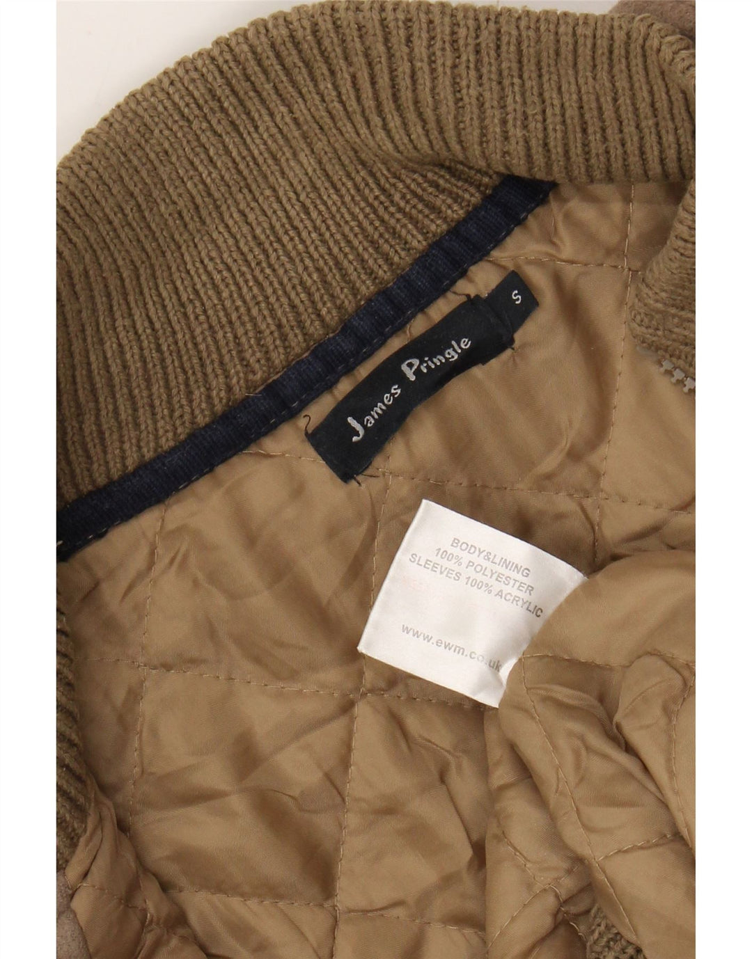 James Pringle Chaqueta bomber holgada para hombre UK 36 Small Marrón Poliéster