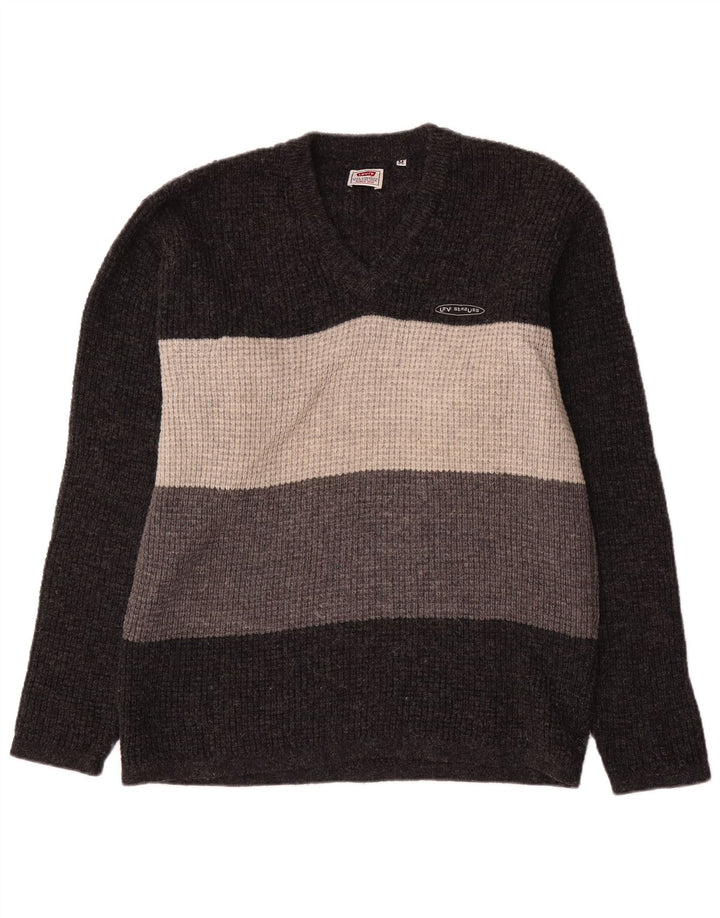 Levi's Hombre Jersey Con Cuello En V De Lana Color Block Gris Medio