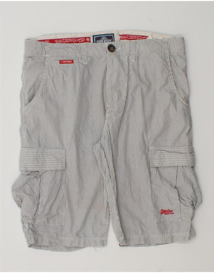 Superdry Shorts Cargo Para Hombre Grande W36 Algodón A Cuadros Blanco