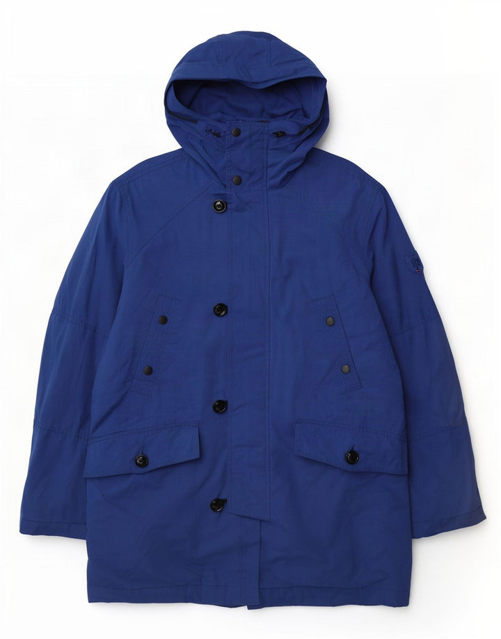 Tommy Hilfiger Chaqueta parka con capucha para hombre Reino Unido 40 Poliéster azul grande