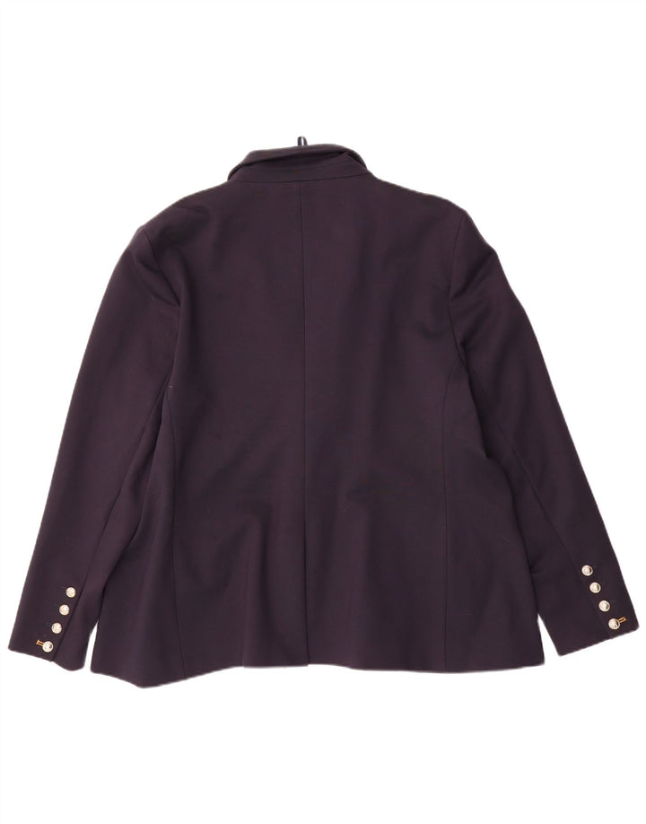 Marks & Spencer Chaqueta Blazer de 2 Botones para Mujer UK 22 3XL Viscosa Azul Marino
