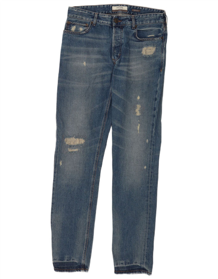 Vaqueros ajustados desgastados para hombre de Fat Face W32 L33 Algodón azul