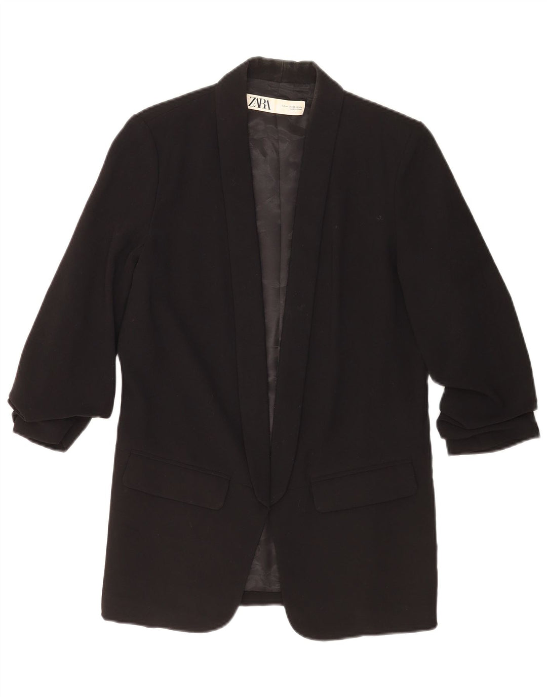 Zara Mujer Chaqueta Blazer Extragrande UK 6 XS Poliéster Negro