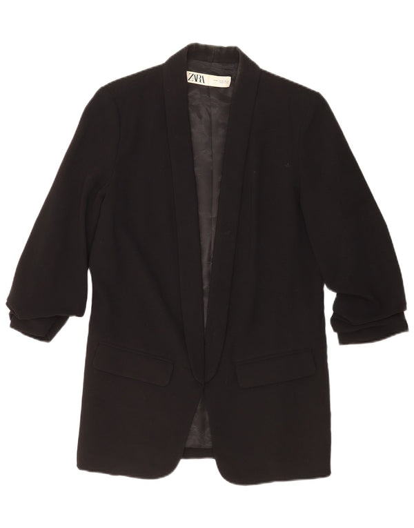 Zara Mujer Chaqueta Blazer Extragrande UK 6 XS Poliéster Negro