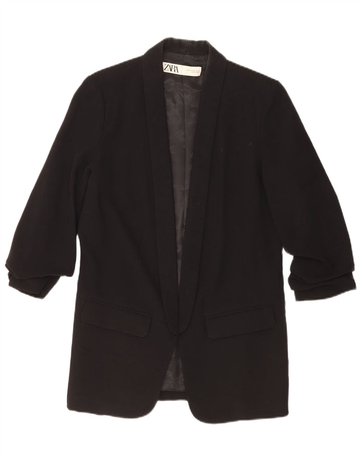 Zara Mujer Chaqueta Blazer Extragrande UK 6 XS Poliéster Negro