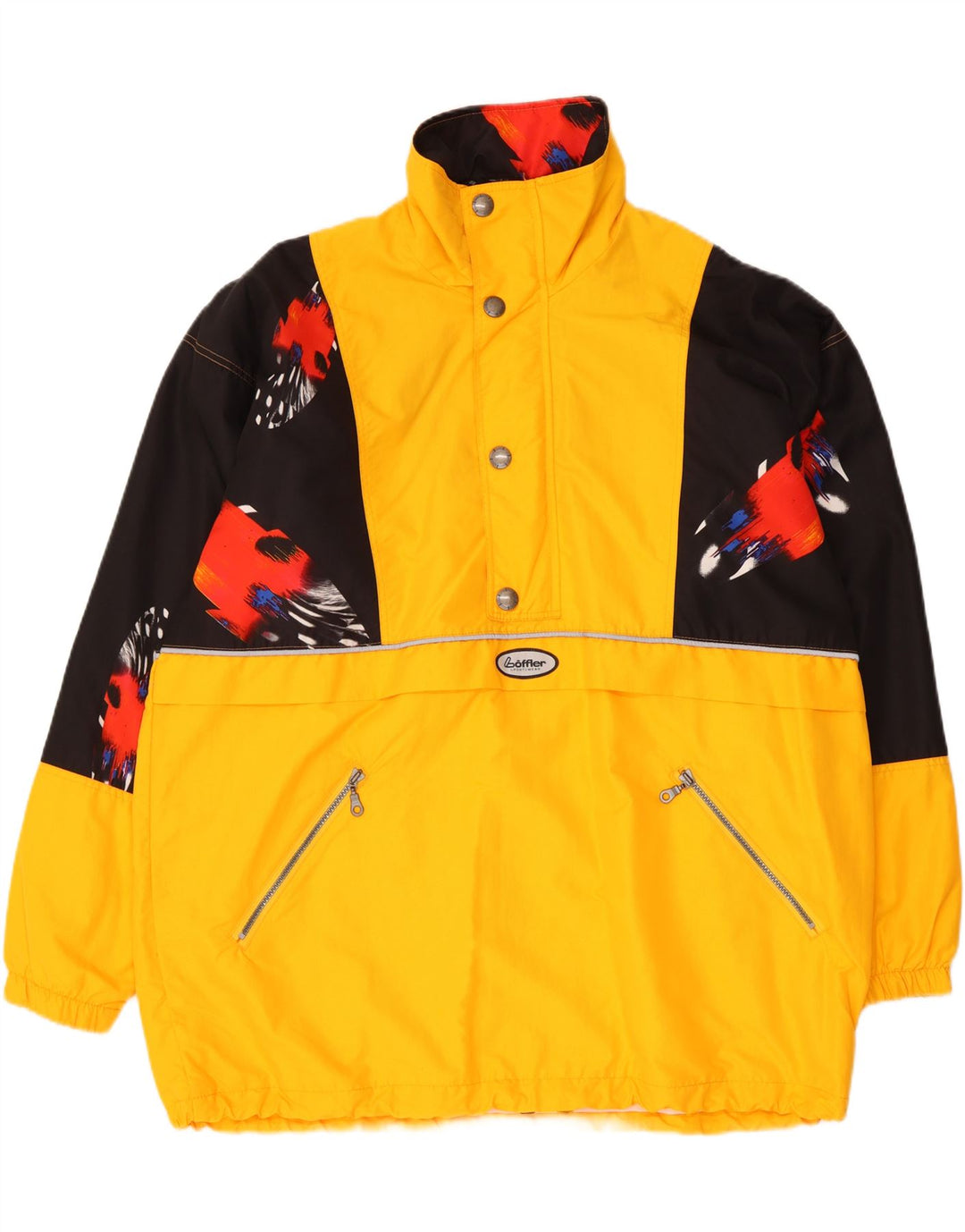 Loffler Chaqueta Anorak para Hombre UK 42 XL Poliamida Color Block Amarillo