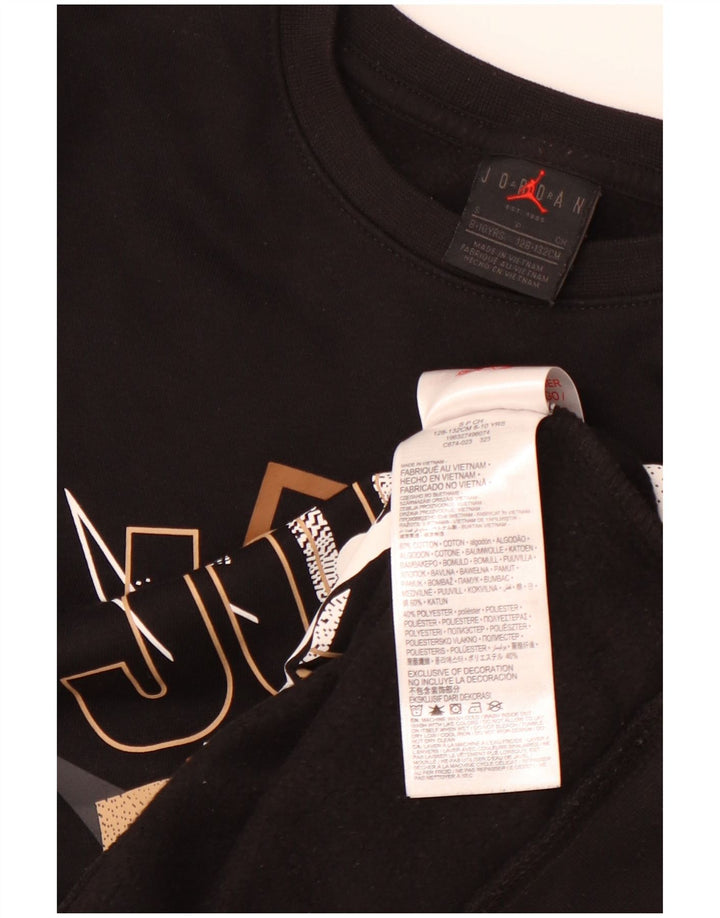 JORDAN Sudadera con gráfico para niños 8-9 años Pequeño Algodón Negro