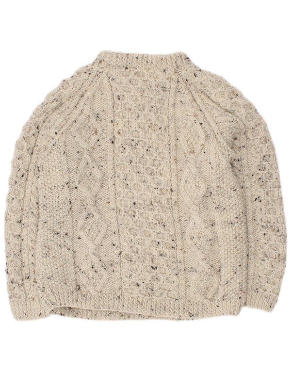 Vintage Boys Turtle Neck Jumper Suéter 5-6 Años Beige Moteado