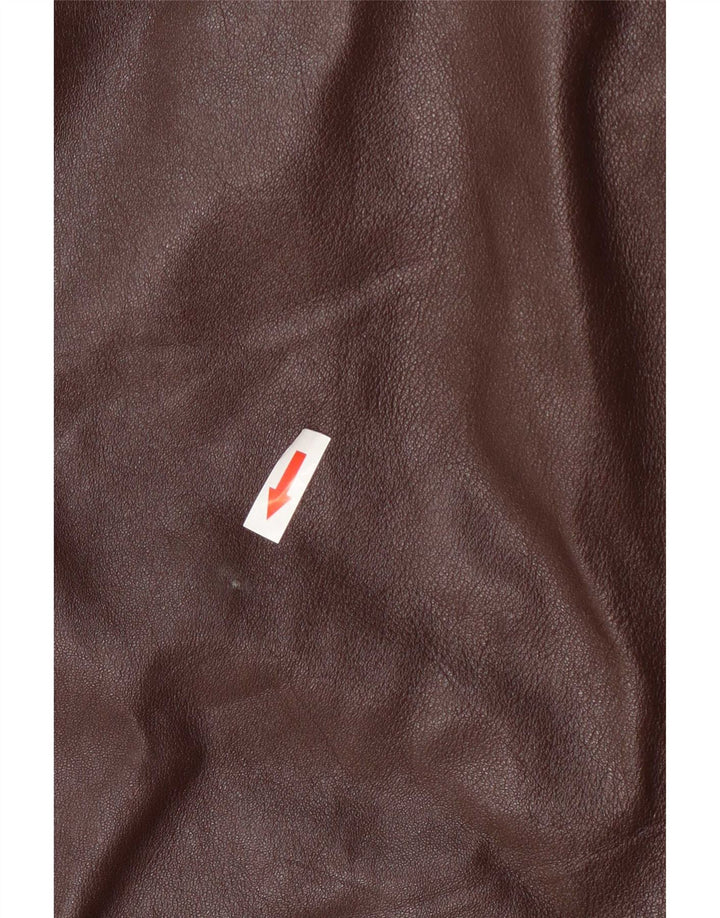 Abrigo de cuero vintage para mujer IT 48 XL Borgoña