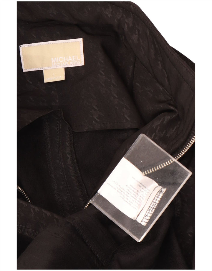 Michael Kors Chaqueta militar para mujer UK 40 Grande Poliéster de pata de gallo negro