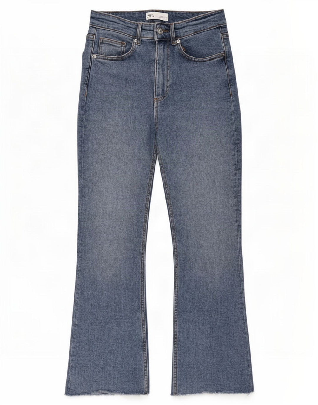 Zara Jeans Acampanados De Tiro Alto Para Mujer EU 38 Small W28 L26 Azul