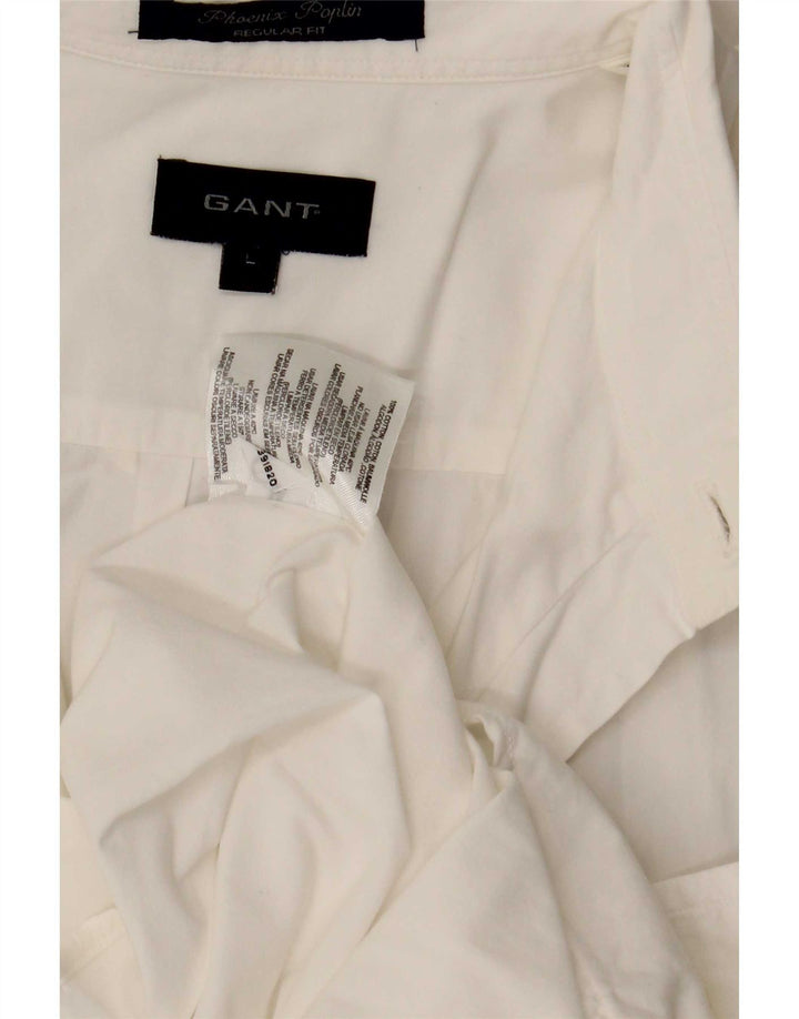 Camisa Gant Regular Fit De Algodón Blanco Grande Para Hombre