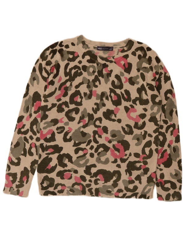 Marks & Spencer Jersey con Cuello Barco para Mujer UK 10 Small Beige