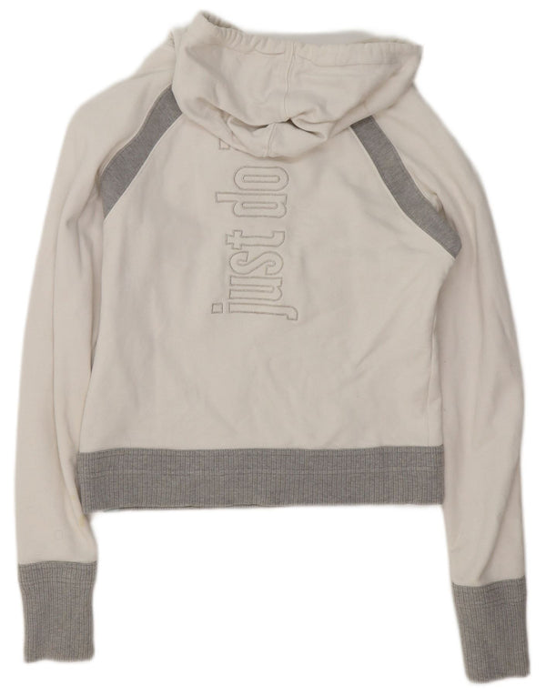 Nike Crop Graphic Sudadera con capucha para mujer UK 10/12 Medium White Colourblock