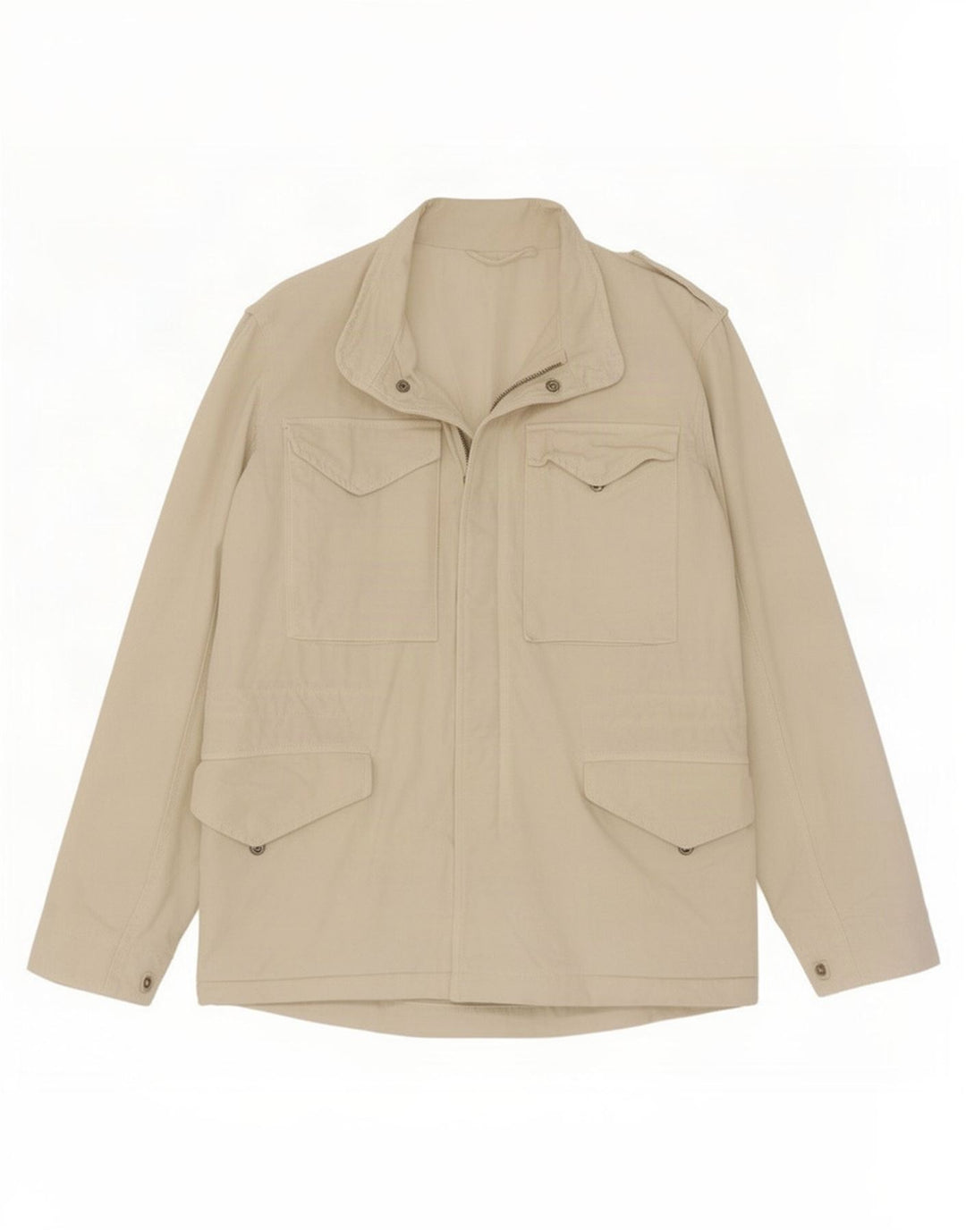Zara Mens Utility Jacket UK 36 Small Beige Algodón