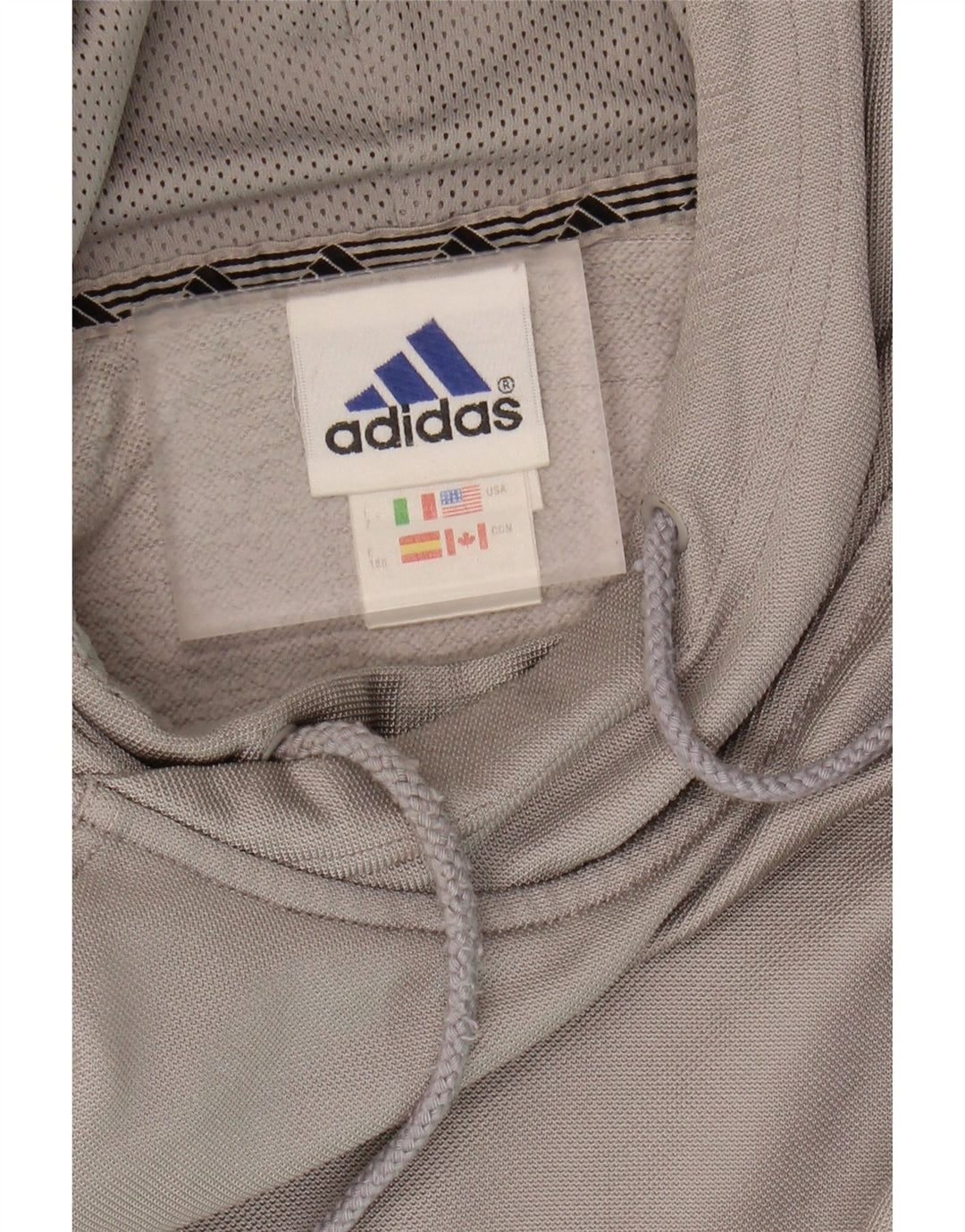 ADIDAS Mens Hoodie Jumper UK 42/44 Large Grey Polyester