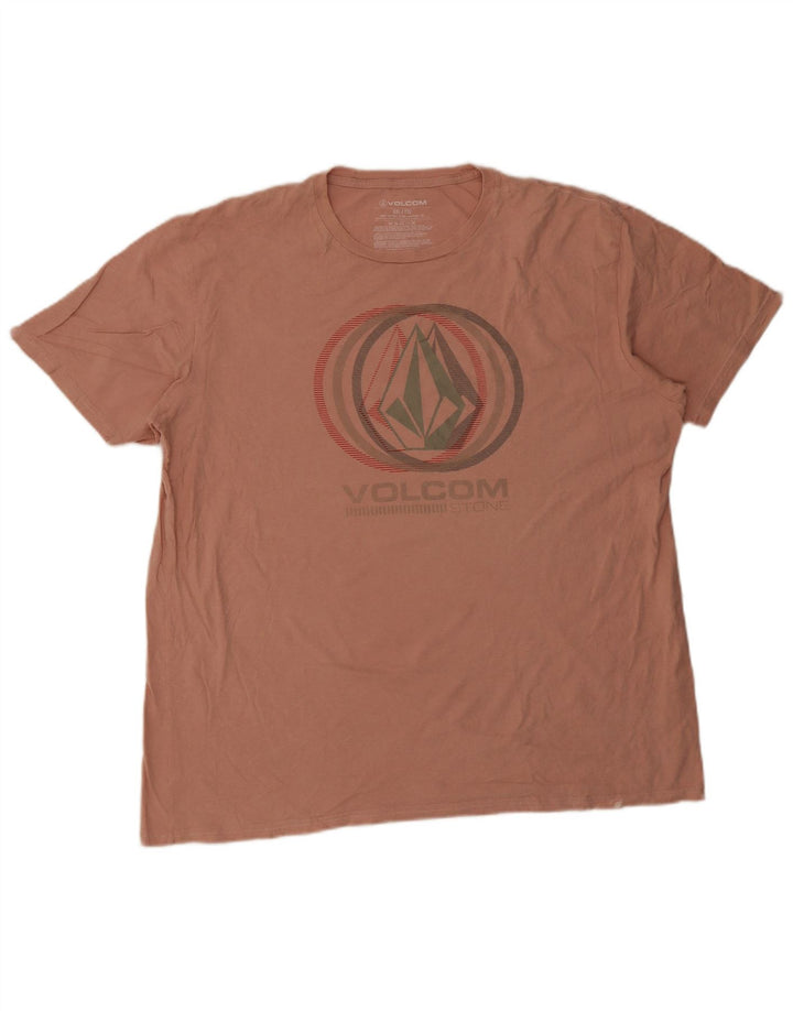 Volcom Camiseta gráfica para hombre Top 2XL Algodón rosa