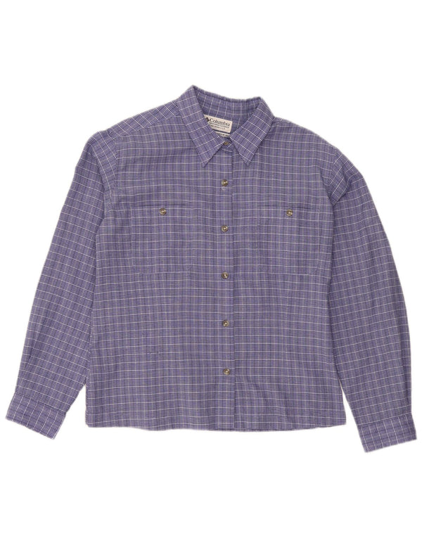 Camisa Columbia para mujer UK 44 Poliéster a cuadros azul mediano