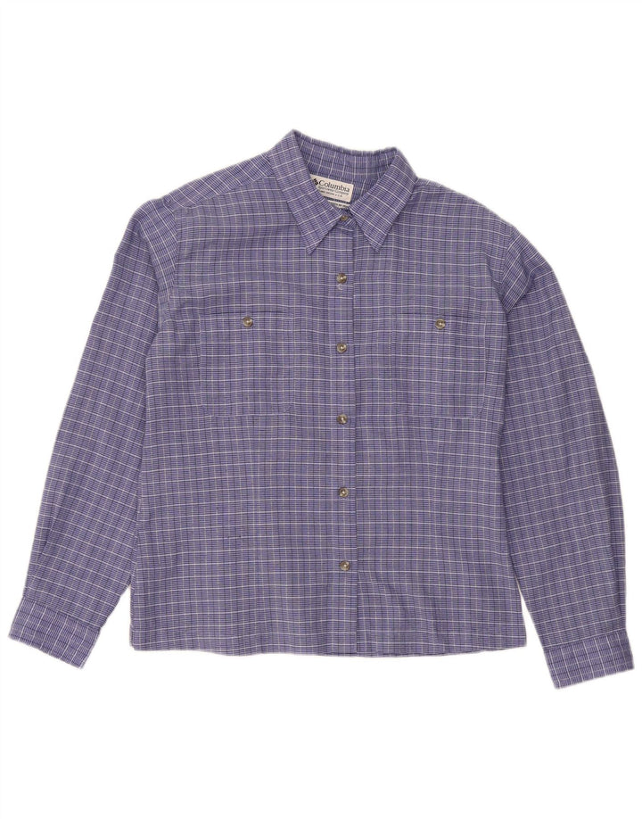 Camisa Columbia para mujer UK 44 Poliéster a cuadros azul mediano