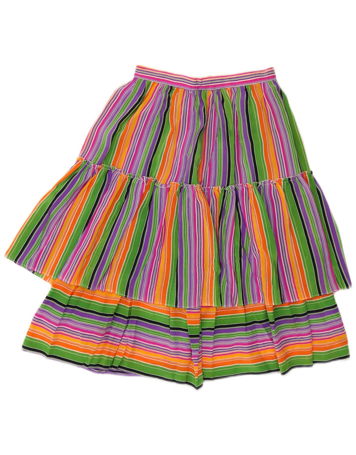 VINTAGE Falda escalonada para mujer W25 XS Rayas multicolores
