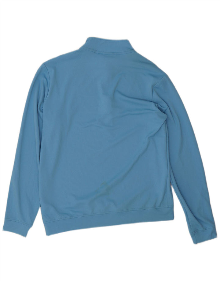 Adidas Hombre Zip Neck Jersey Chándal Top Azul Medio Poliéster