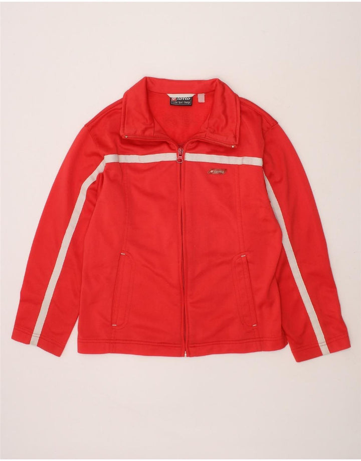 LOTTO Girls Tracksuit Top Jacket 7-8 Years XS  Red Polyester Vintage Lotto and Second-Hand Lotto from Messina Hembry 