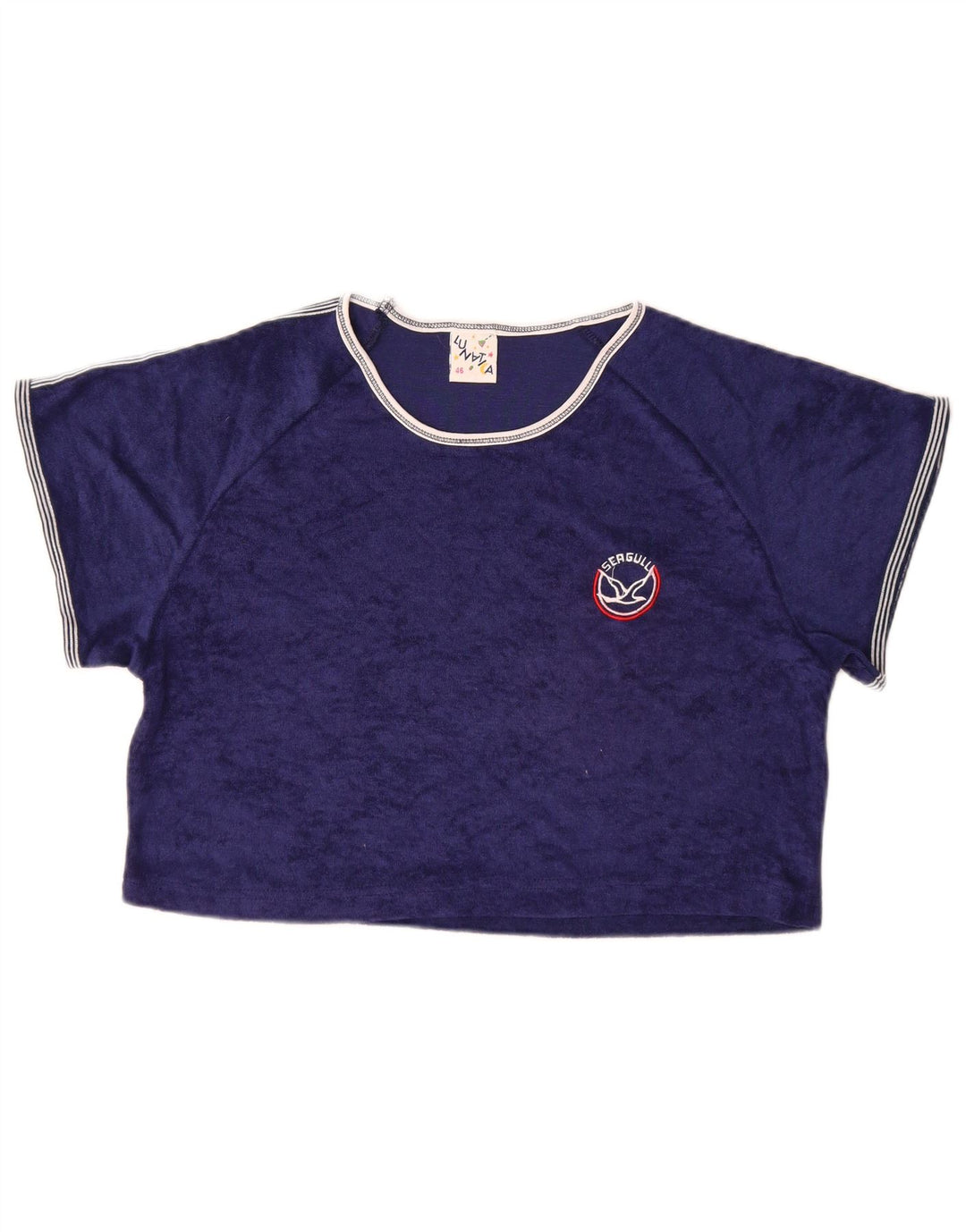 Blu Nauta Crop Top Mujer IT 46 Grande Azul Algodón