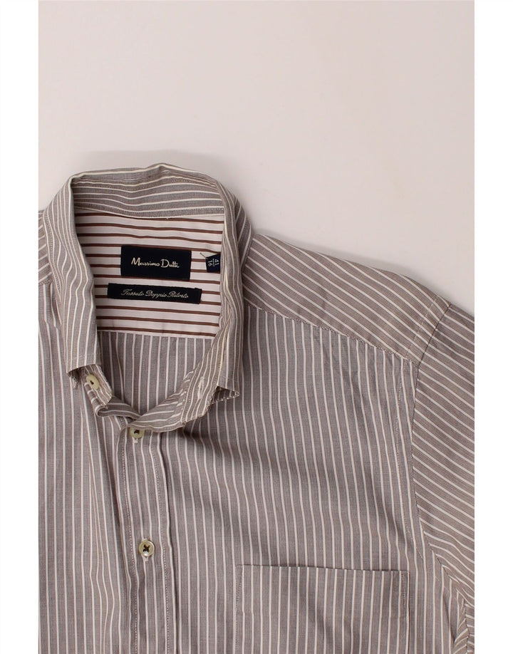 MASSIMO DUTTI Mens Shirt Size 16 41 Large Grey Striped Cotton Vintage Massimo Dutti and Second-Hand Massimo Dutti from Messina Hembry 