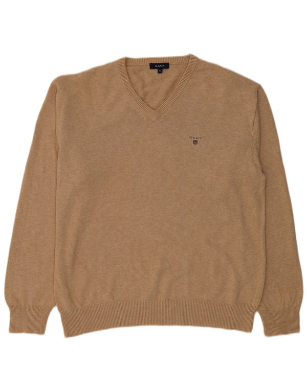 GANT Jersey con Cuello en V para Hombre XL Beige Algodón