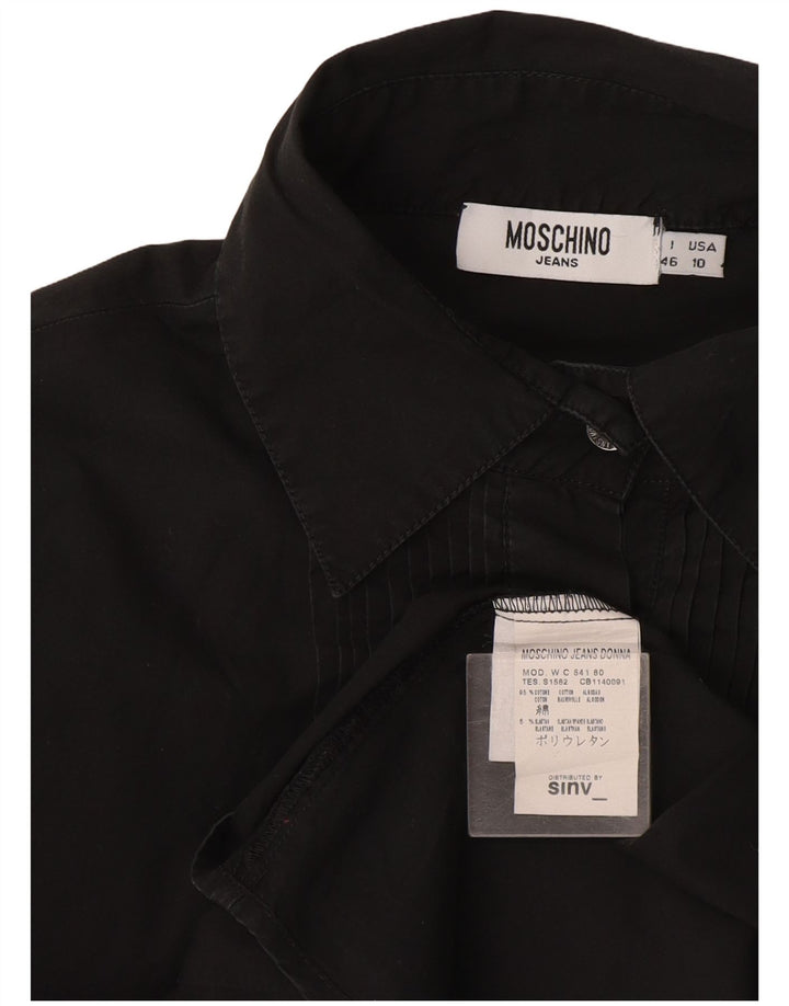 Camisa Moschino Mujer Con Volantes En La Parte Delantera IT 46 Algodón Gris Grande