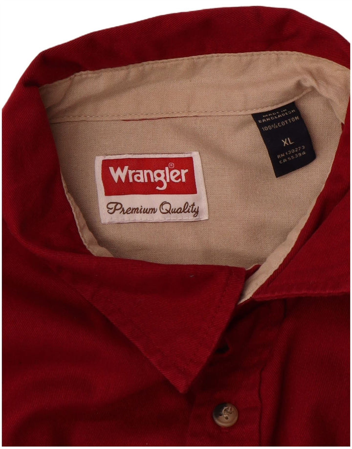 Camisa Wrangler Hombre XL Algodón Rojo