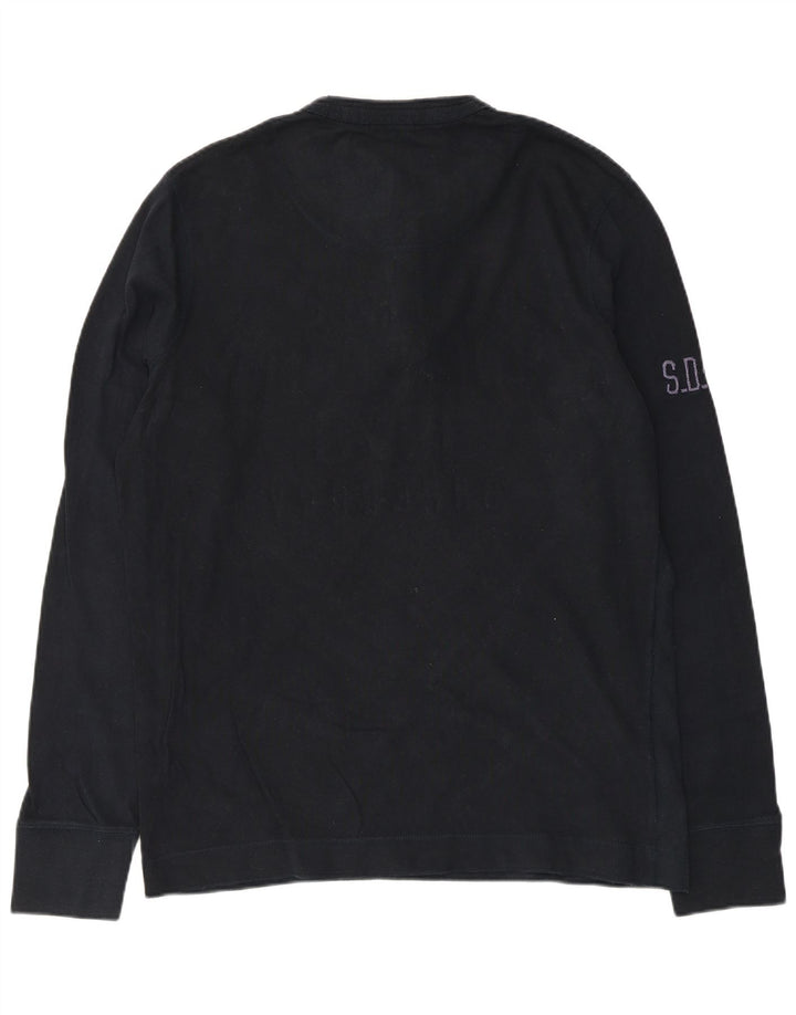 Superdry Hombre Graphic Top Manga Larga XL Algodón Azul Marino