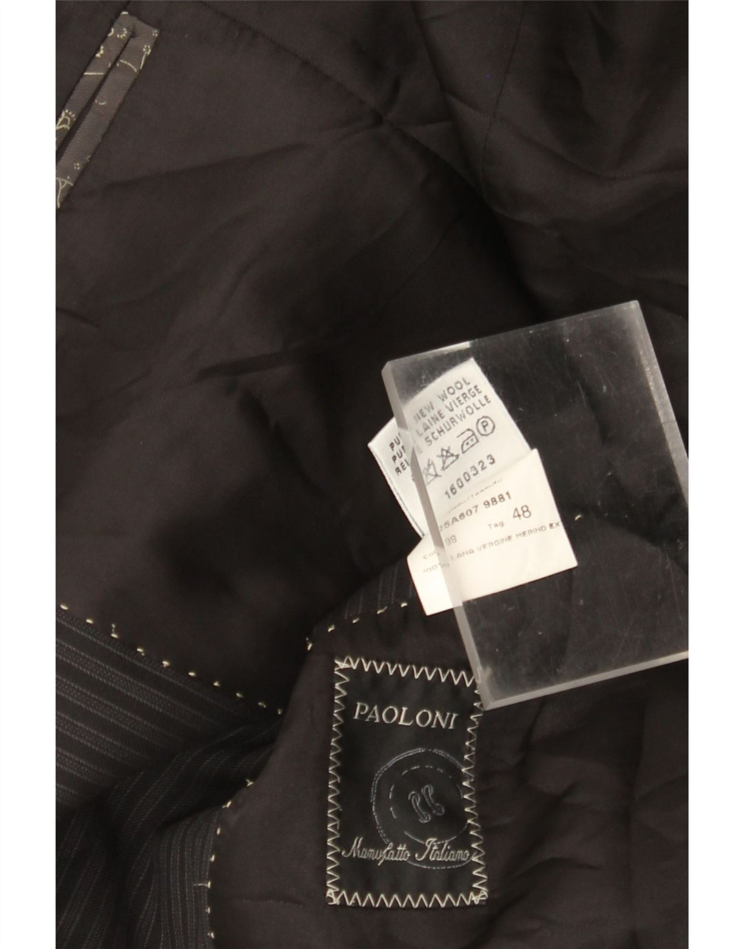 Paoloni Chaqueta tipo blazer de 3 botones para hombre IT 48 Mediana negra a rayas