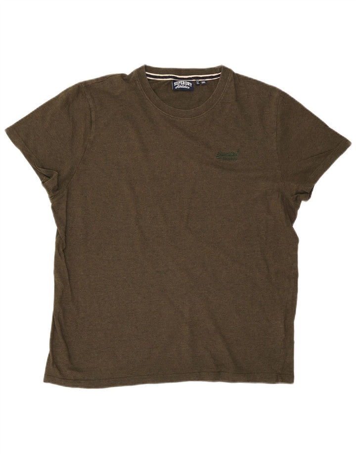 Superdry Camiseta para hombre Top 2XL Caqui Algodón