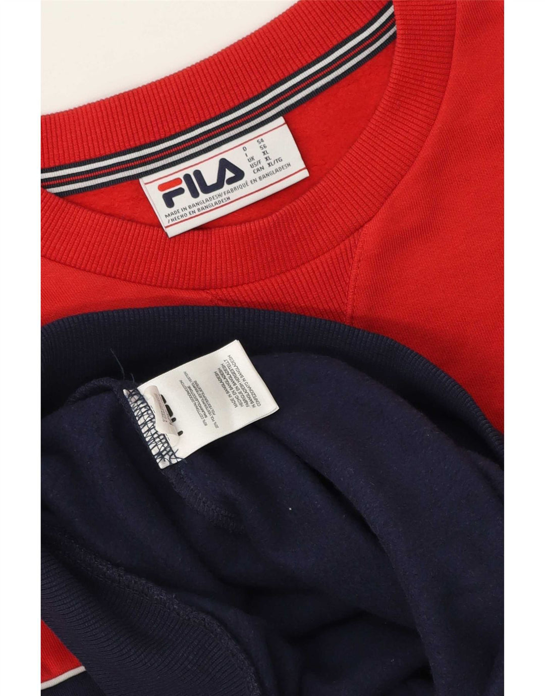 Fila Hombre Sudadera Jumper XL Rojo Colorblock Algodón